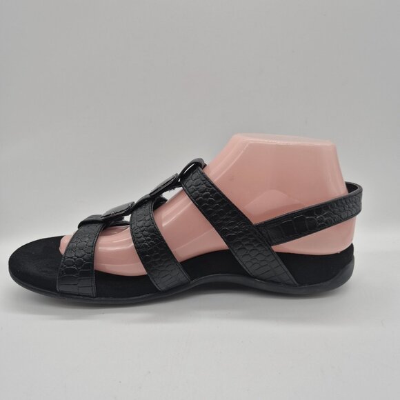 Vionic Women's Sandals Size 9 EU 40 Black Strappy Croc Print (191 ) - Picture 4 of 9
